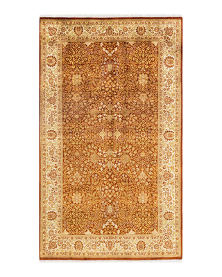 Traditional Mogul Orange Wool Area Rug 5' 3" x 8' 10" - Solo Rugs