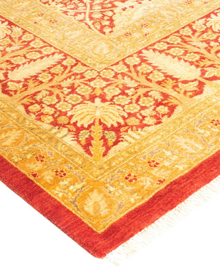 Traditional Mogul Orange Wool Area Rug 8' 2" x 10' 6" - Solo Rugs