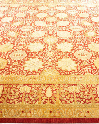 Traditional Mogul Orange Wool Area Rug 8' 2" x 10' 6" - Solo Rugs