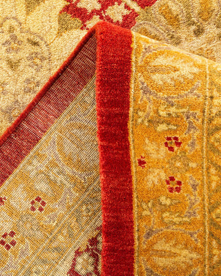 Traditional Mogul Orange Wool Area Rug 8' 2" x 10' 6" - Solo Rugs