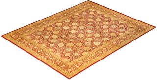 Traditional Mogul Orange Wool Area Rug 8' 2" x 10' 6" - Solo Rugs