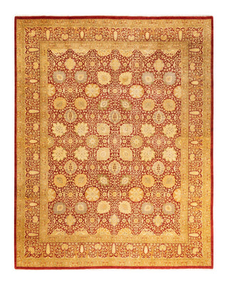 Traditional Mogul Orange Wool Area Rug 8' 2" x 10' 6" - Solo Rugs
