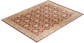 Traditional Mogul Red Wool Area Rug 9' 3" x 12' 1" - Solo Rugs