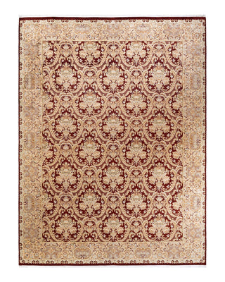 Traditional Mogul Red Wool Area Rug 9' 3" x 12' 1" - Solo Rugs