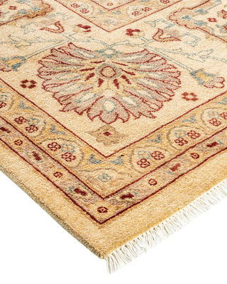 Contemporary Eclectic Ivory Wool Area Rug 9' 2" x 12' 8" - Solo Rugs