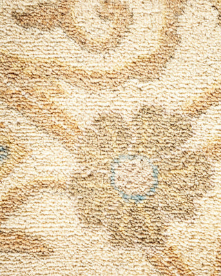 Contemporary Eclectic Ivory Wool Area Rug 9' 2" x 12' 8" - Solo Rugs