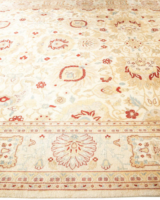 Contemporary Eclectic Ivory Wool Area Rug 9' 2" x 12' 8" - Solo Rugs