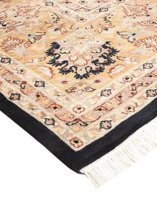 Traditional Mogul Black Wool Area Rug 9' 1" x 12' 3" - Solo Rugs