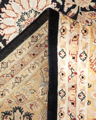 Traditional Mogul Black Wool Area Rug 9' 1" x 12' 3" - Solo Rugs