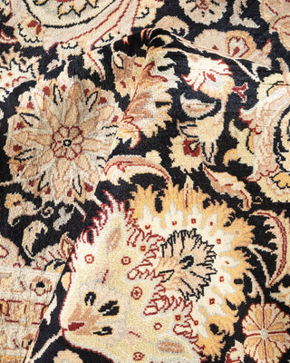 Traditional Mogul Black Wool Area Rug 9' 1" x 12' 3" - Solo Rugs