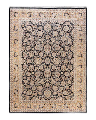 Traditional Mogul Black Wool Area Rug 9' 1" x 12' 3" - Solo Rugs