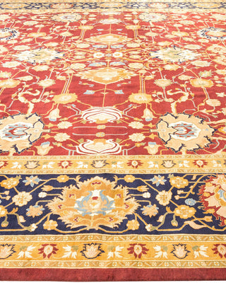 Traditional Mogul Red Wool Area Rug 12' 0" x 18' 0" - Solo Rugs