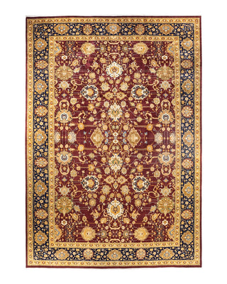 Traditional Mogul Red Wool Area Rug 12' 0" x 18' 0" - Solo Rugs