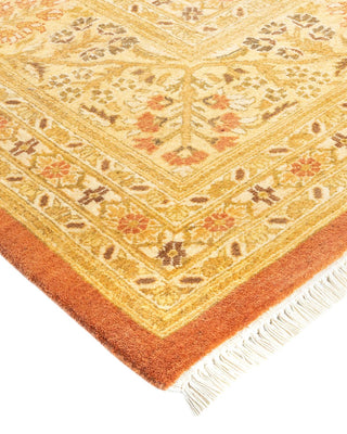 Traditional Mogul Brown Wool Area Rug 10' 2" x 13' 10" - Solo Rugs