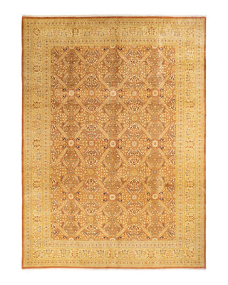 Traditional Mogul Brown Wool Area Rug 10' 2" x 13' 10" - Solo Rugs