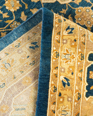 Traditional Mogul Blue Wool Area Rug 9' 3" x 15' 1" - Solo Rugs