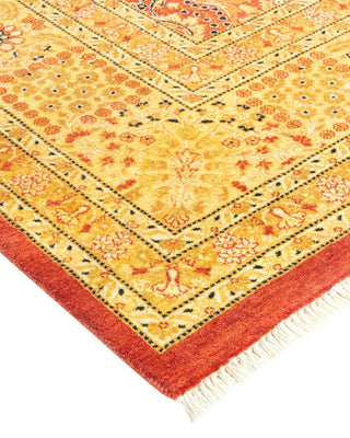 Traditional Mogul Orange Wool Area Rug 8' 2" x 8' 2" - Solo Rugs