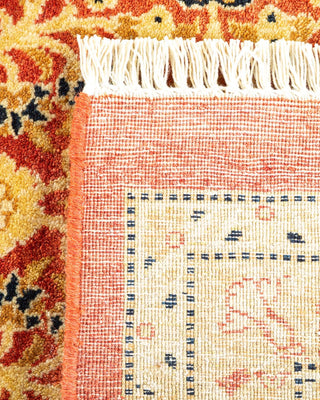 Traditional Mogul Orange Wool Area Rug 8' 2" x 8' 2" - Solo Rugs