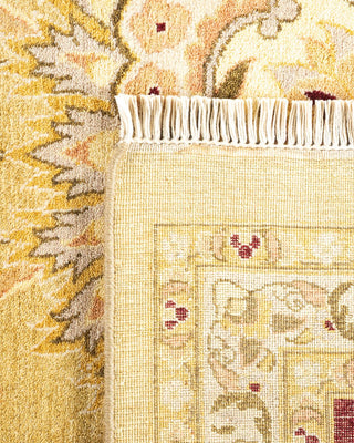 Traditional Mogul Yellow Wool Area Rug 9' 2" x 12' 5" - Solo Rugs