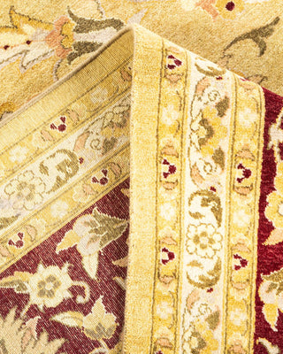 Traditional Mogul Yellow Wool Area Rug 9' 2" x 12' 5" - Solo Rugs