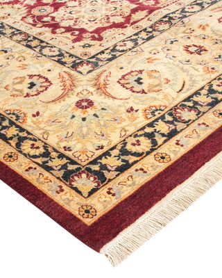 Traditional Mogul Red Wool Area Rug 10' 0" x 14' 4" - Solo Rugs