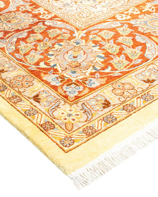 Traditional Mogul Beige Wool Area Rug 9' 3" x 12' 4" - Solo Rugs