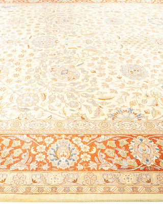 Traditional Mogul Beige Wool Area Rug 9' 3" x 12' 4" - Solo Rugs