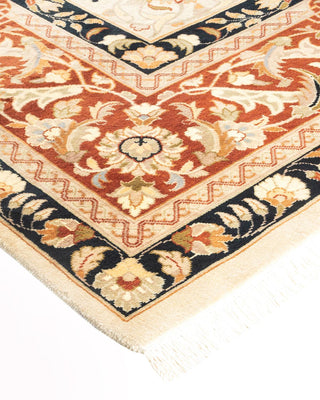 Traditional Mogul Ivory Wool Area Rug 9' 3" x 12' 3" - Solo Rugs
