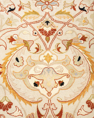 Traditional Mogul Ivory Wool Area Rug 9' 3" x 12' 3" - Solo Rugs