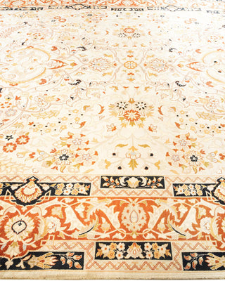 Traditional Mogul Ivory Wool Area Rug 9' 3" x 12' 3" - Solo Rugs