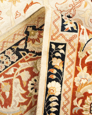 Traditional Mogul Ivory Wool Area Rug 9' 3" x 12' 3" - Solo Rugs
