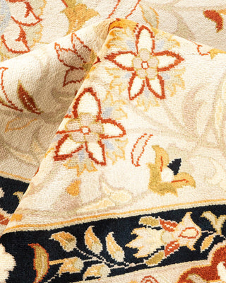 Traditional Mogul Ivory Wool Area Rug 9' 3" x 12' 3" - Solo Rugs