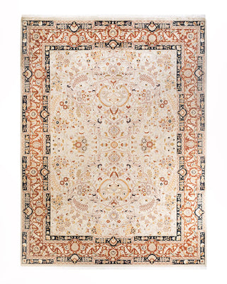 Traditional Mogul Ivory Wool Area Rug 9' 3" x 12' 3" - Solo Rugs
