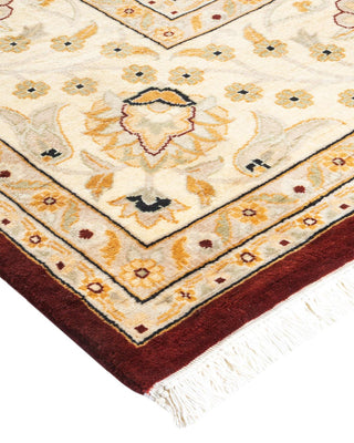 Traditional Mogul Red Wool Area Rug 9' 3" x 12' 2" - Solo Rugs