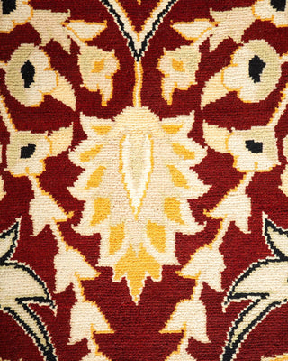 Traditional Mogul Red Wool Area Rug 9' 3" x 12' 2" - Solo Rugs
