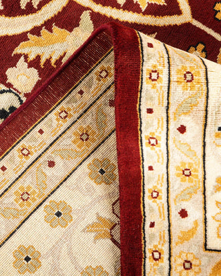 Traditional Mogul Red Wool Area Rug 9' 3" x 12' 2" - Solo Rugs