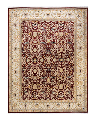 Traditional Mogul Red Wool Area Rug 9' 3" x 12' 2" - Solo Rugs
