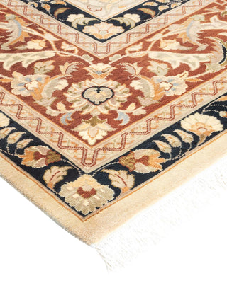 Traditional Mogul Ivory Wool Area Rug 9' 0" x 12' 5" - Solo Rugs