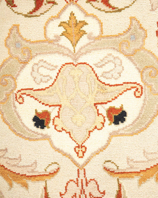 Traditional Mogul Ivory Wool Area Rug 9' 0" x 12' 5" - Solo Rugs