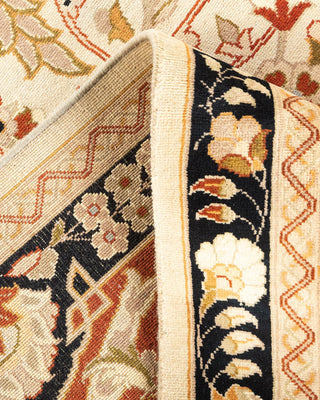 Traditional Mogul Ivory Wool Area Rug 9' 0" x 12' 5" - Solo Rugs