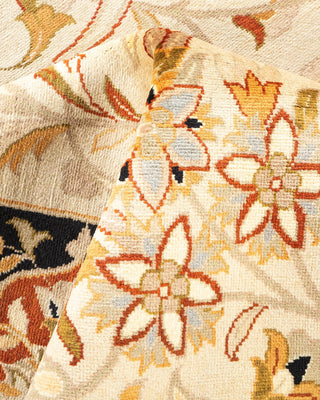 Traditional Mogul Ivory Wool Area Rug 9' 0" x 12' 5" - Solo Rugs