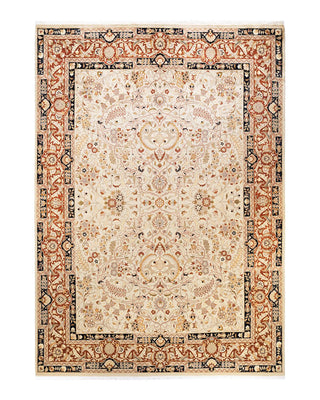 Traditional Mogul Ivory Wool Area Rug 9' 0" x 12' 5" - Solo Rugs
