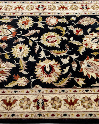 Traditional Mogul Black Wool Runner 2' 7" x 12' 6" - Solo Rugs