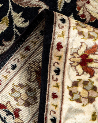 Traditional Mogul Black Wool Runner 2' 7" x 12' 6" - Solo Rugs