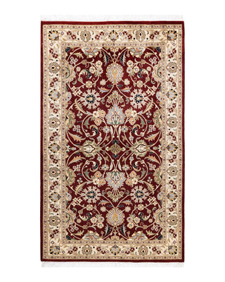 Traditional Mogul Red Wool Area Rug 3' 1" x 5' 1" - Solo Rugs
