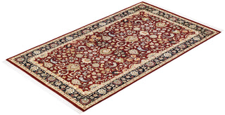 Traditional Mogul Red Wool Area Rug 3' 1" x 5' 3" - Solo Rugs