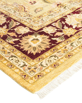 Traditional Mogul Green Wool Area Rug 9' 2" x 12' 5" - Solo Rugs