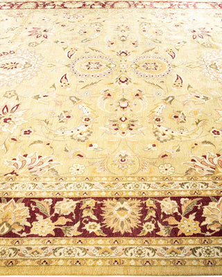 Traditional Mogul Green Wool Area Rug 9' 2" x 12' 5" - Solo Rugs