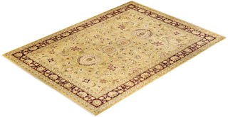 Traditional Mogul Green Wool Area Rug 9' 2" x 12' 5" - Solo Rugs
