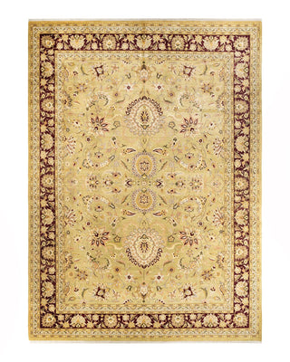 Traditional Mogul Green Wool Area Rug 9' 2" x 12' 5" - Solo Rugs